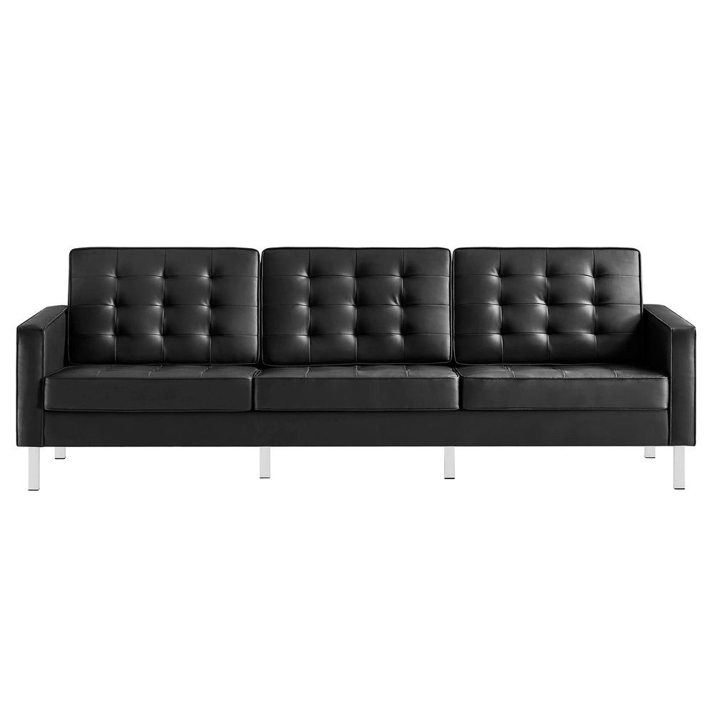 Loft Tufted Vegan Leather Sofa - From Where Finds - 