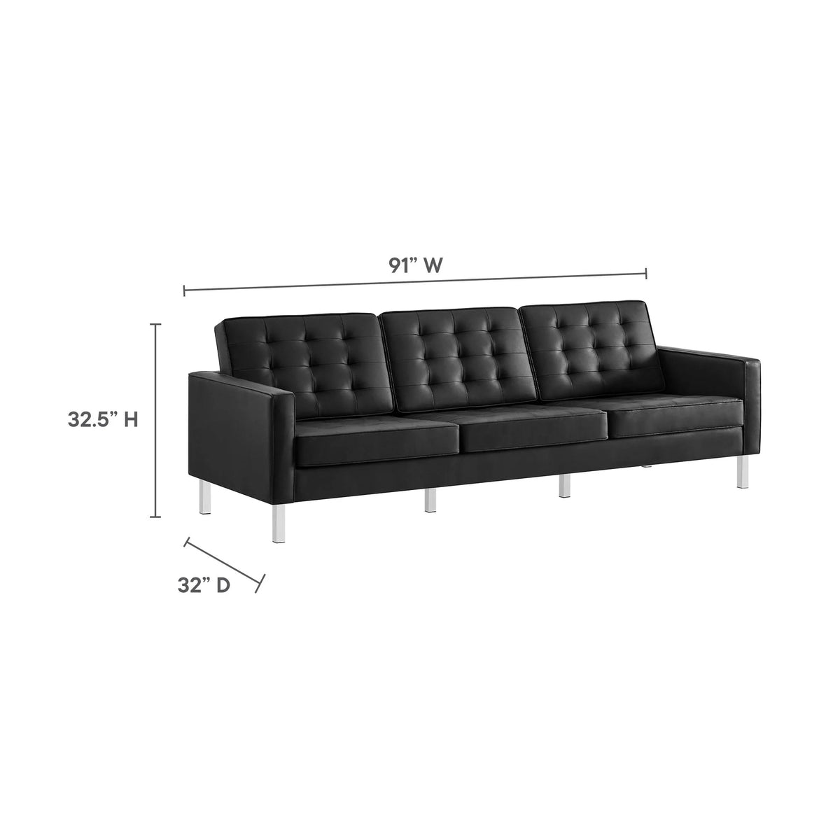 Loft Tufted Vegan Leather Sofa - From Where Finds - 