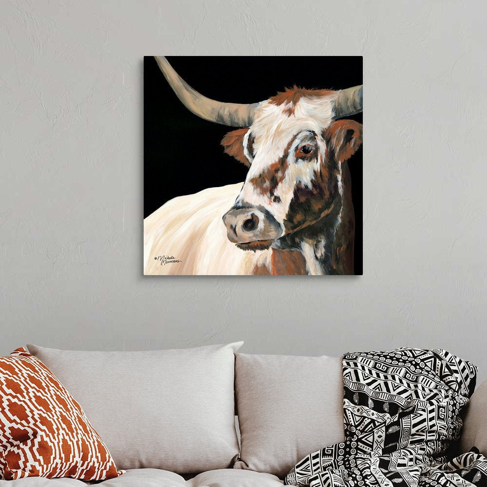 Longhorn Love Print on Canvas - From Where - 