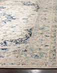 Loomed Ivory/Blue Area Rug - From Where - 