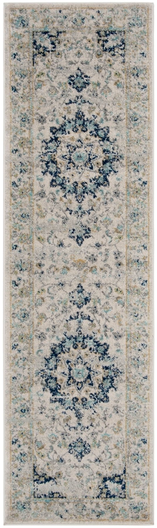 Loomed Ivory/Blue Area Rug - From Where - 