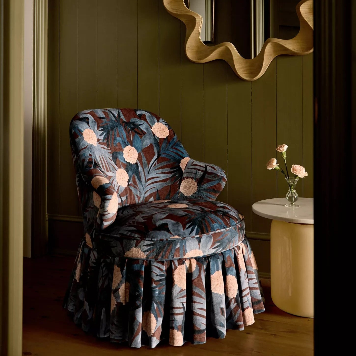 Lorelei Frederica Velvet Accent Chair - From Where - 
