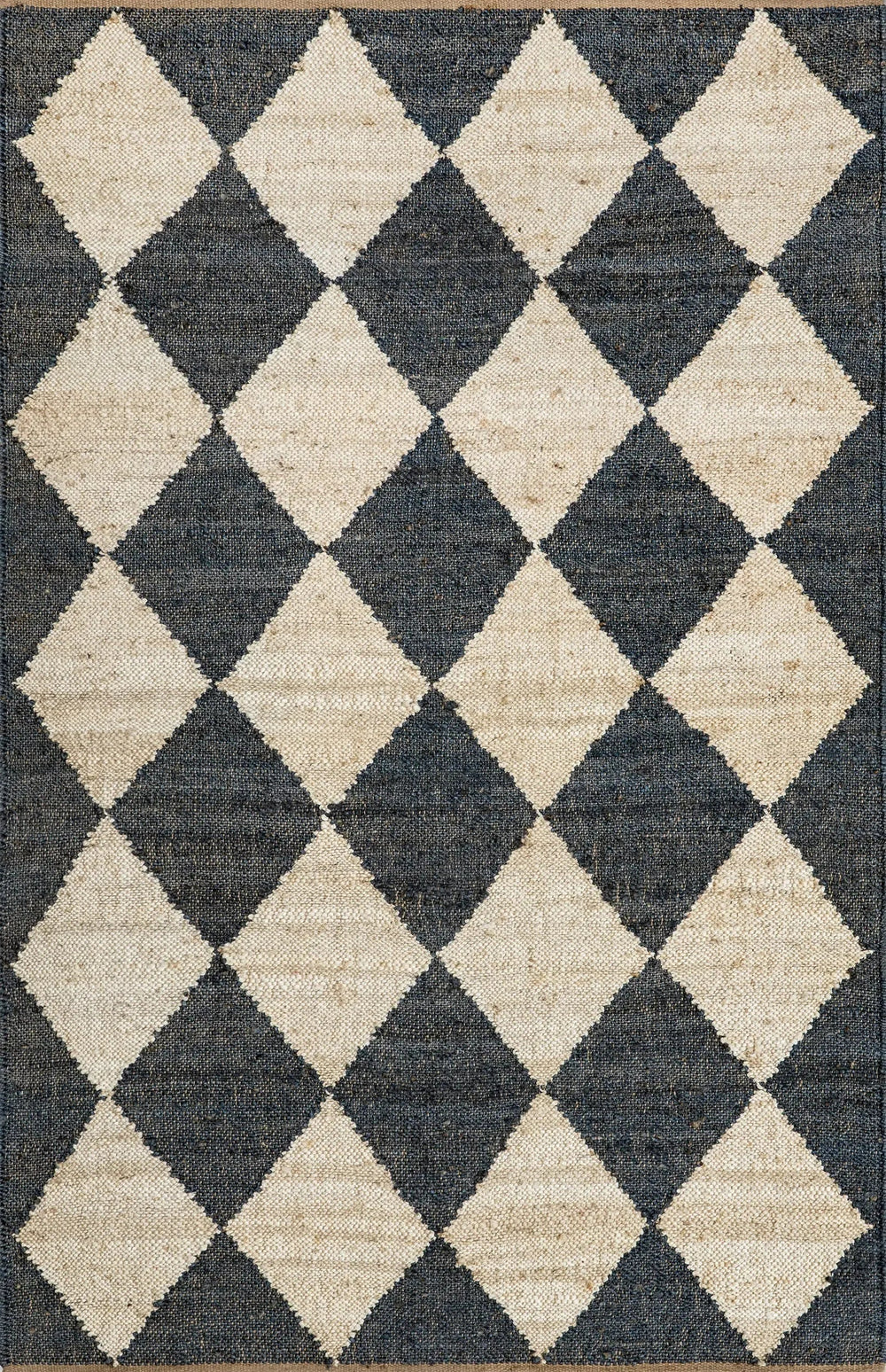 Louie Diamond Checkerboard Jute Rug - From Where Finds - 