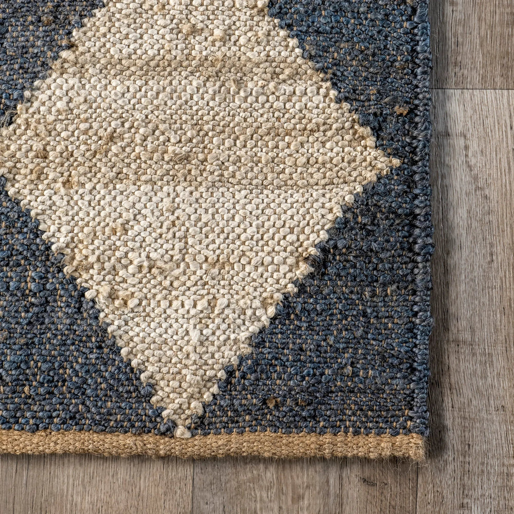 Louie Diamond Checkerboard Jute Rug - From Where Finds - 