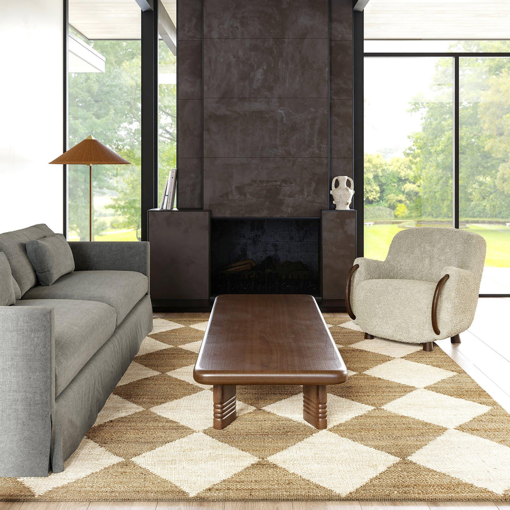 Louie Diamond Checkerboard Jute Rug - From Where Finds - 