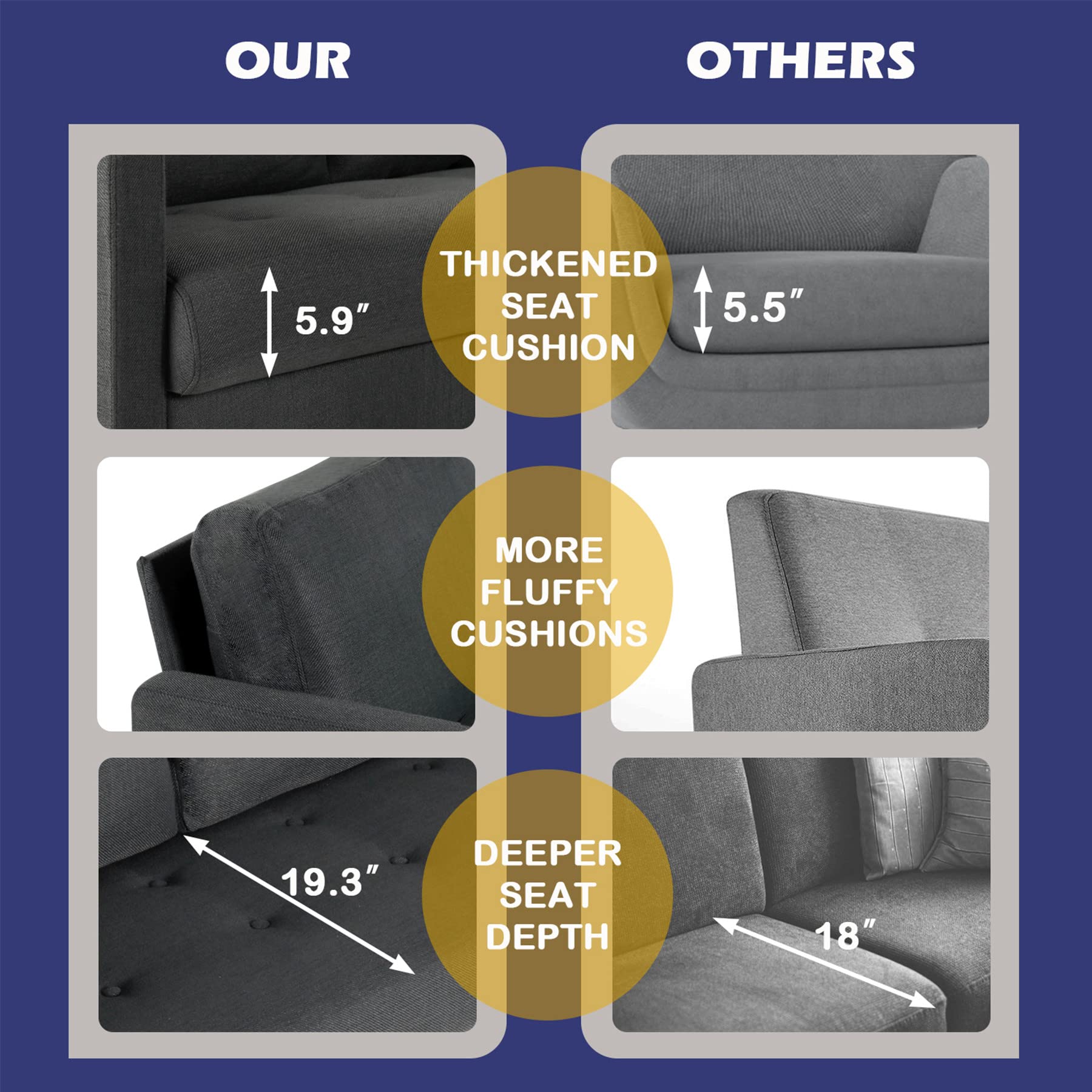 Loveseat Sofa Grey Couch - From Where - 