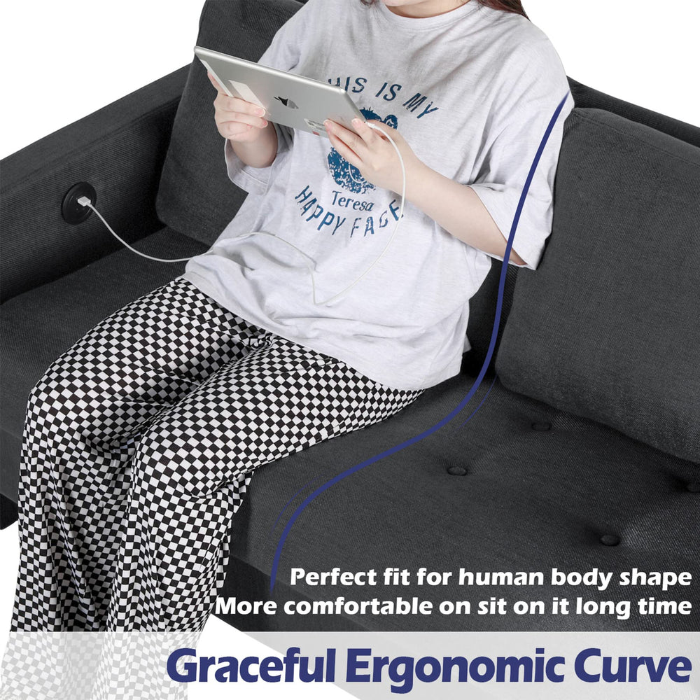 Loveseat Sofa Grey Couch - From Where - 