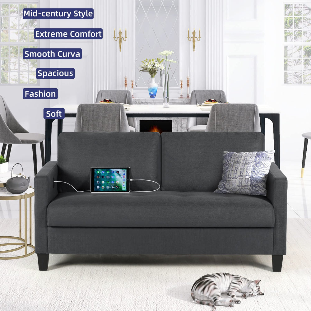 Loveseat Sofa Grey Couch - From Where - 