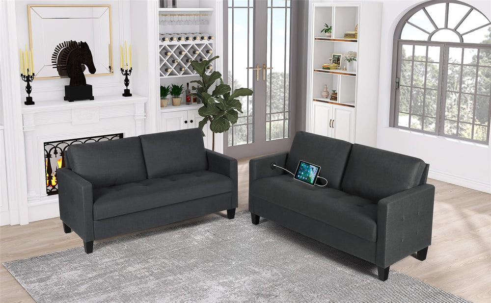 Loveseat Sofa Grey Couch - From Where - 