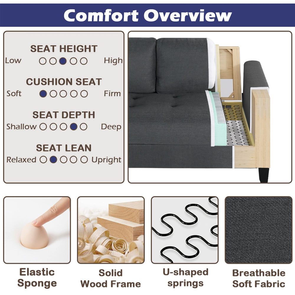 Loveseat Sofa Grey Couch - From Where - 