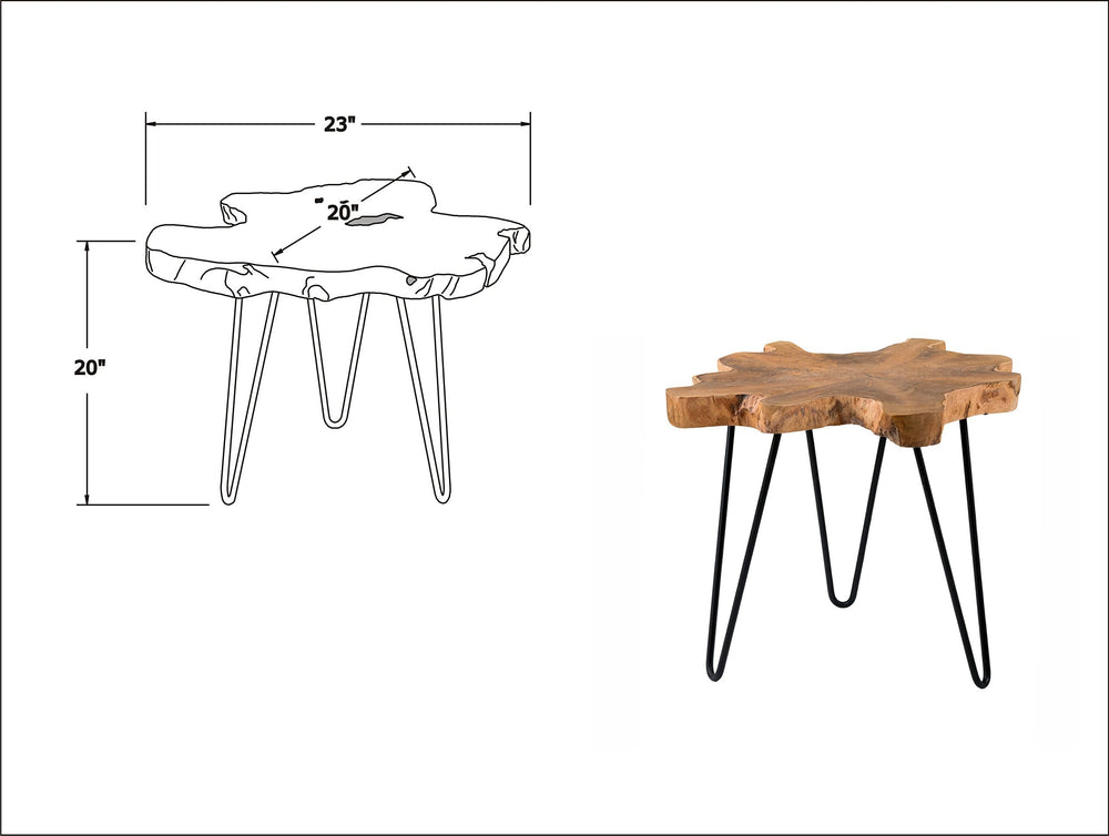 Lovilla Brown Teakwood Accent Table - From Where - 