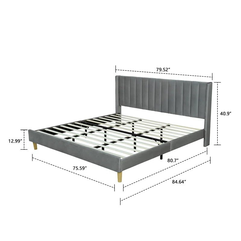 Low Profile Upholstered Platform Bed - King - From Where - 