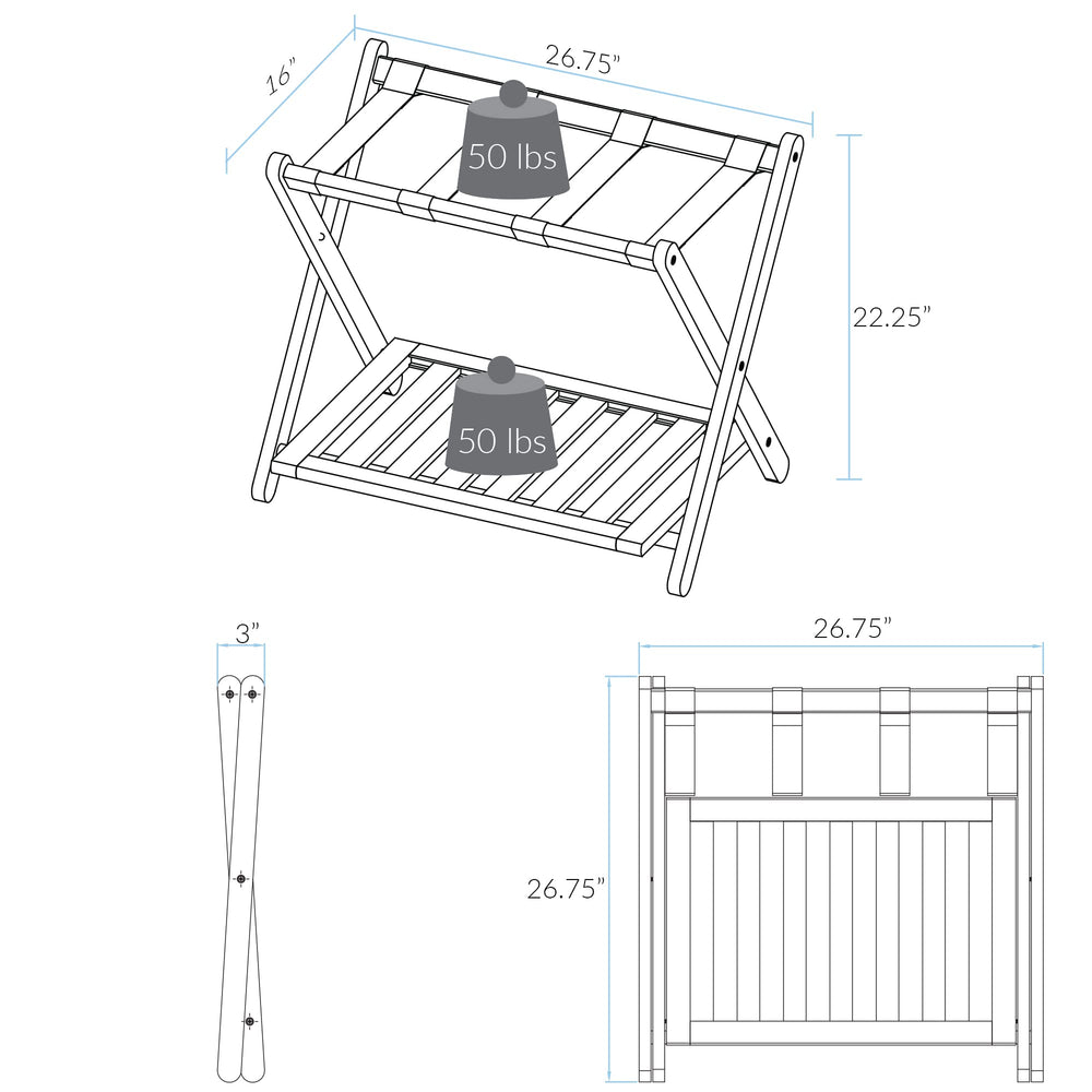 Luggage Rack with Shelf - From Where - 