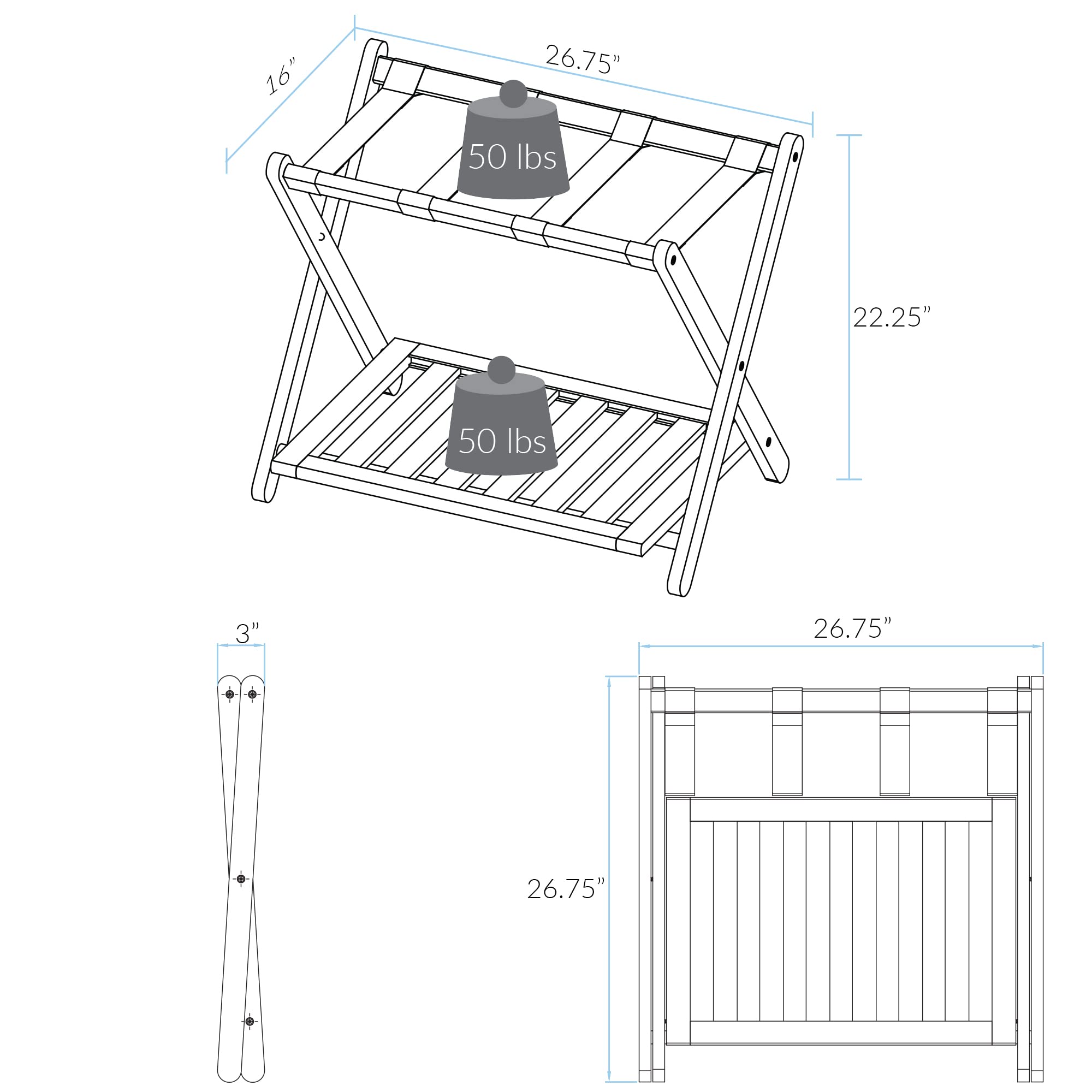 Luggage Rack with Shelf - From Where - 