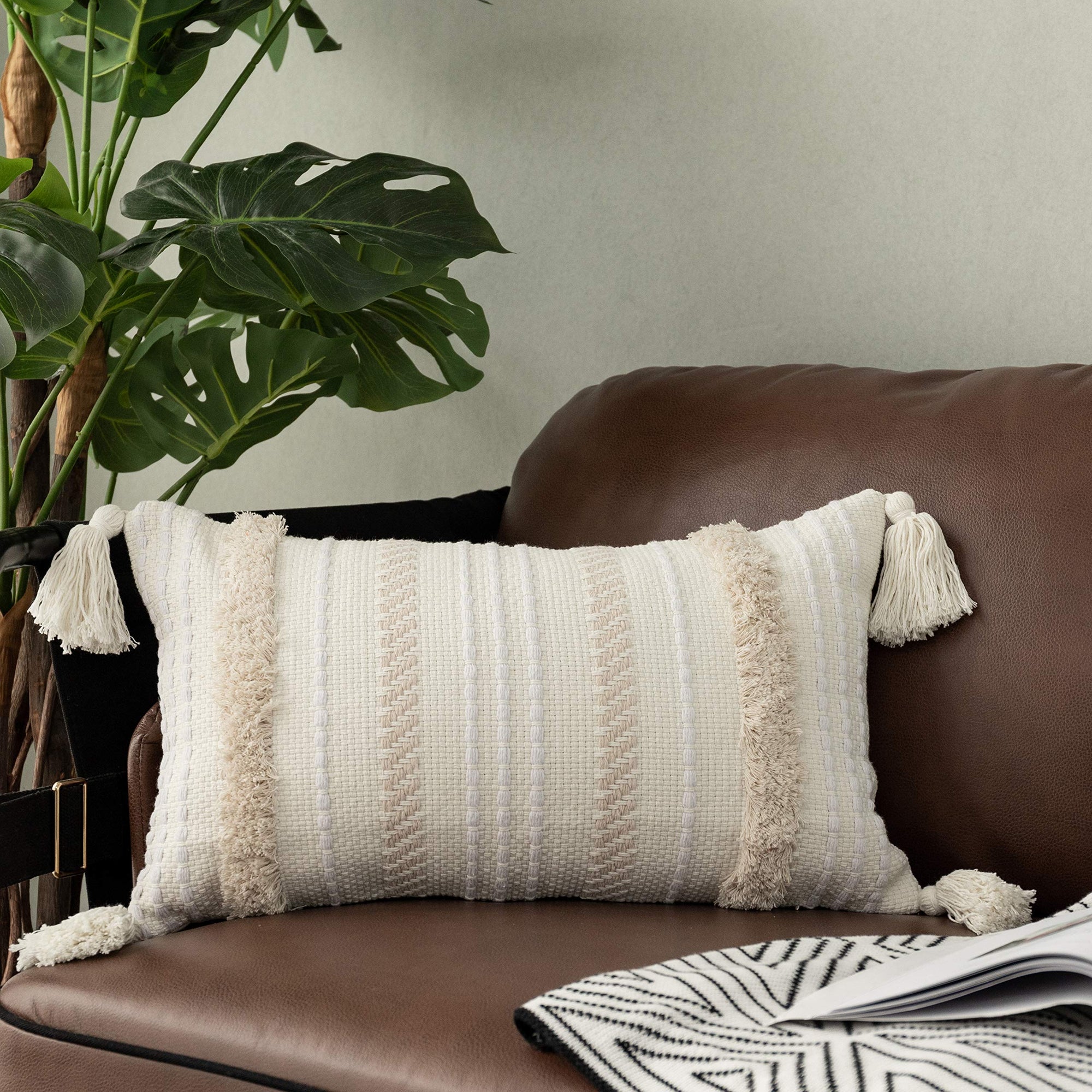 Lumbar Decorative Boho Throw Pillow Cover - From Where - 