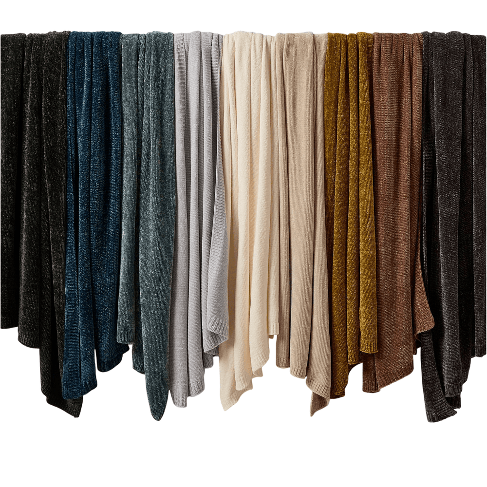 Luxe Chenille Throws - From Where -