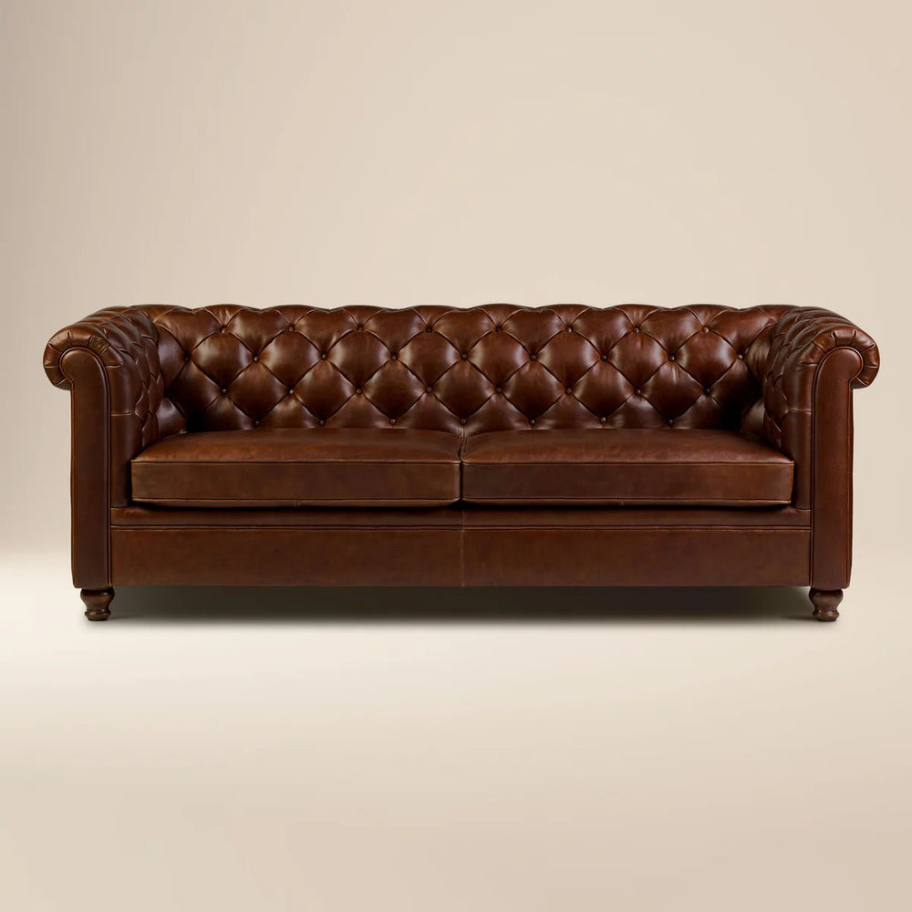 Lyon 87.4" Leather Sofa - From Where Finds -
