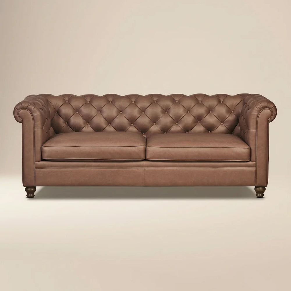 Lyon 87.4" Leather Sofa - From Where Finds -