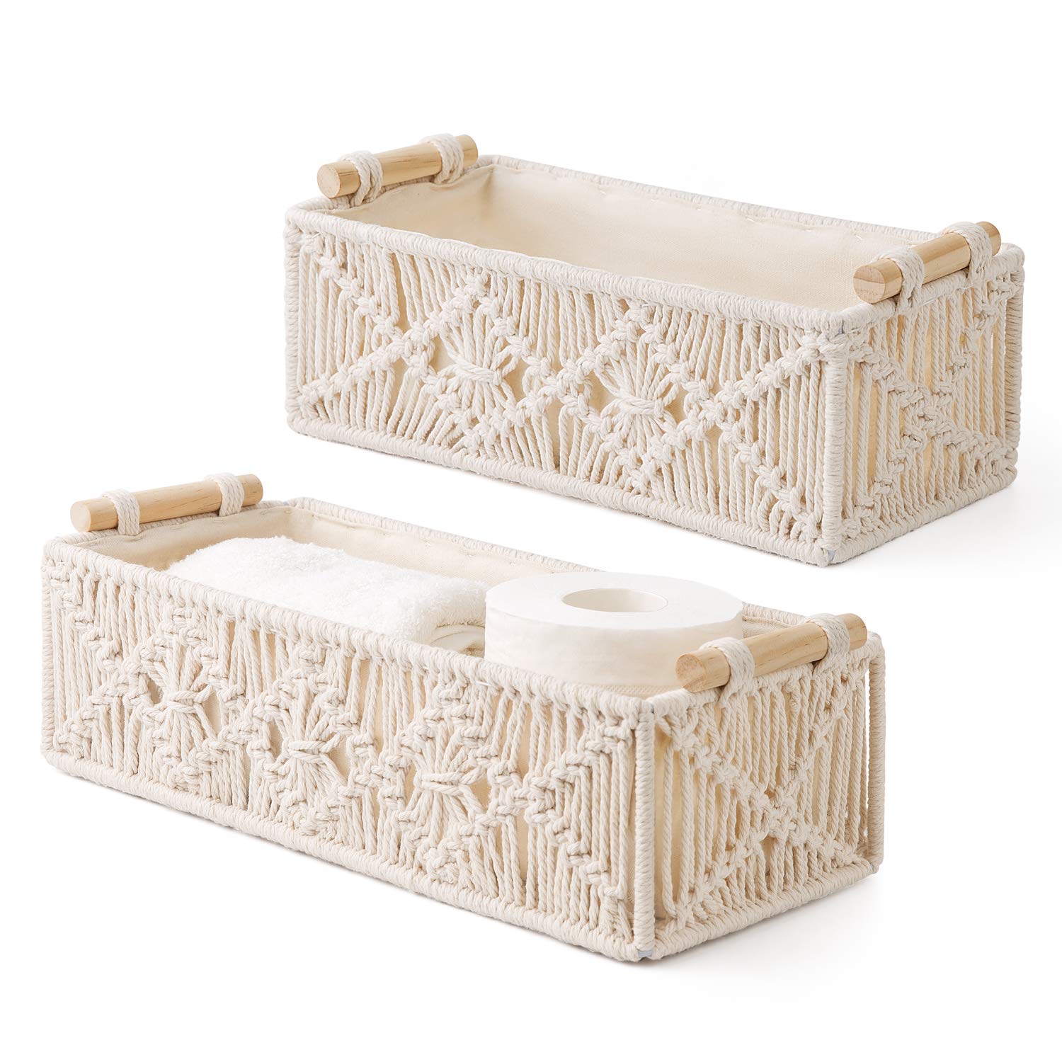 Macrame Storage Basket (Set of 2) - From Where - 