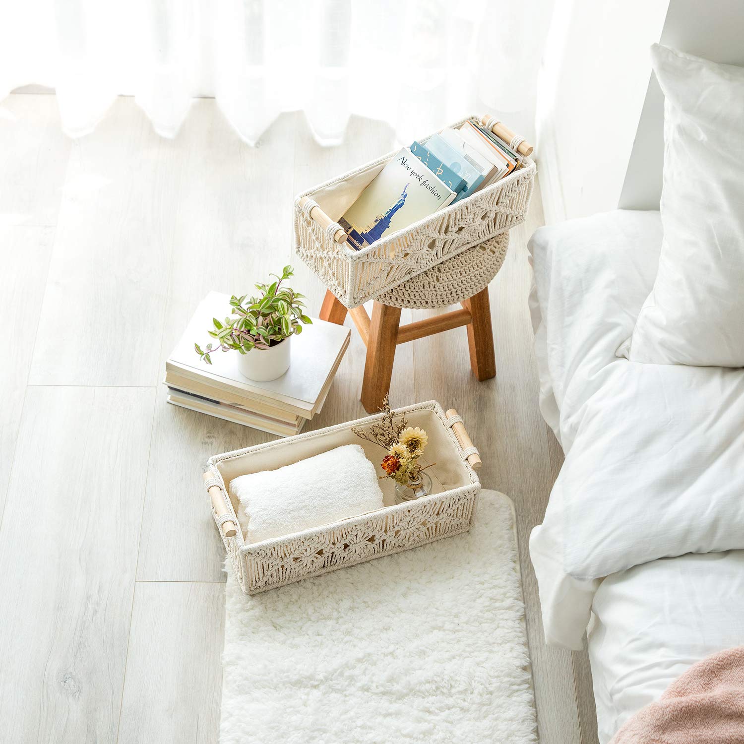 Macrame Storage Basket (Set of 2) - From Where - 