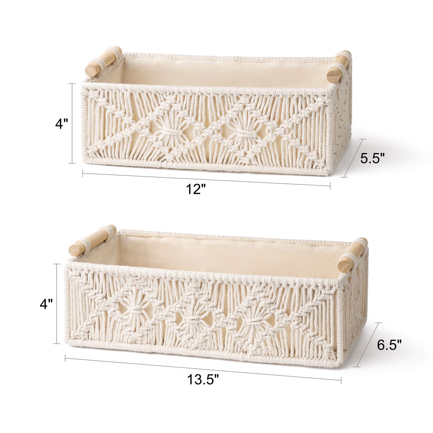 Macrame Storage Basket (Set of 2) - From Where - 