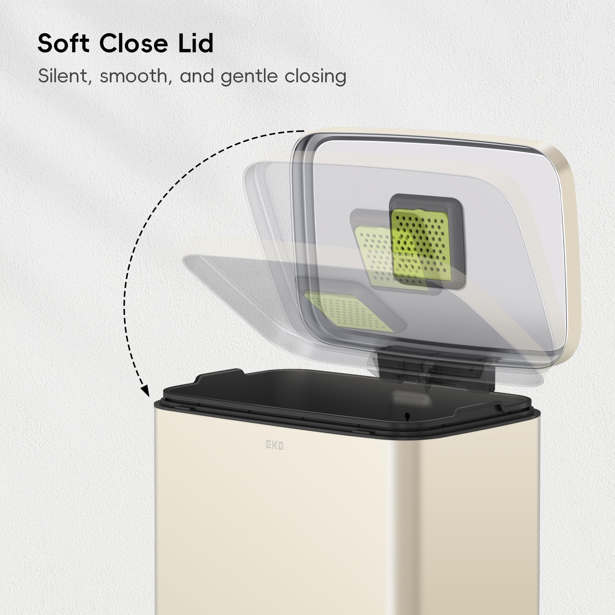 Madison Vanilla Steel Trash Can - From Where - 