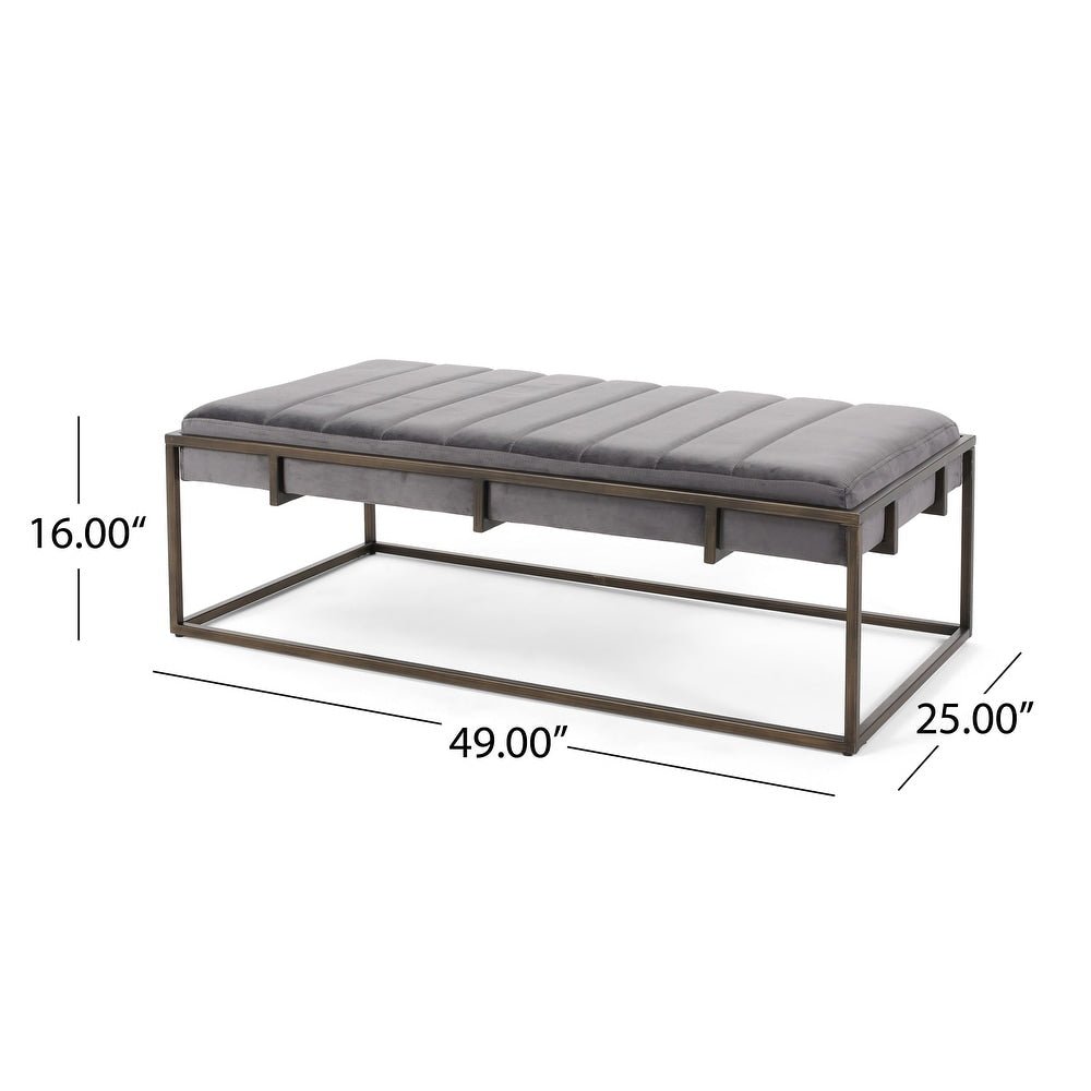 Magdalene Velvet Ottoman Bench - From Where - 