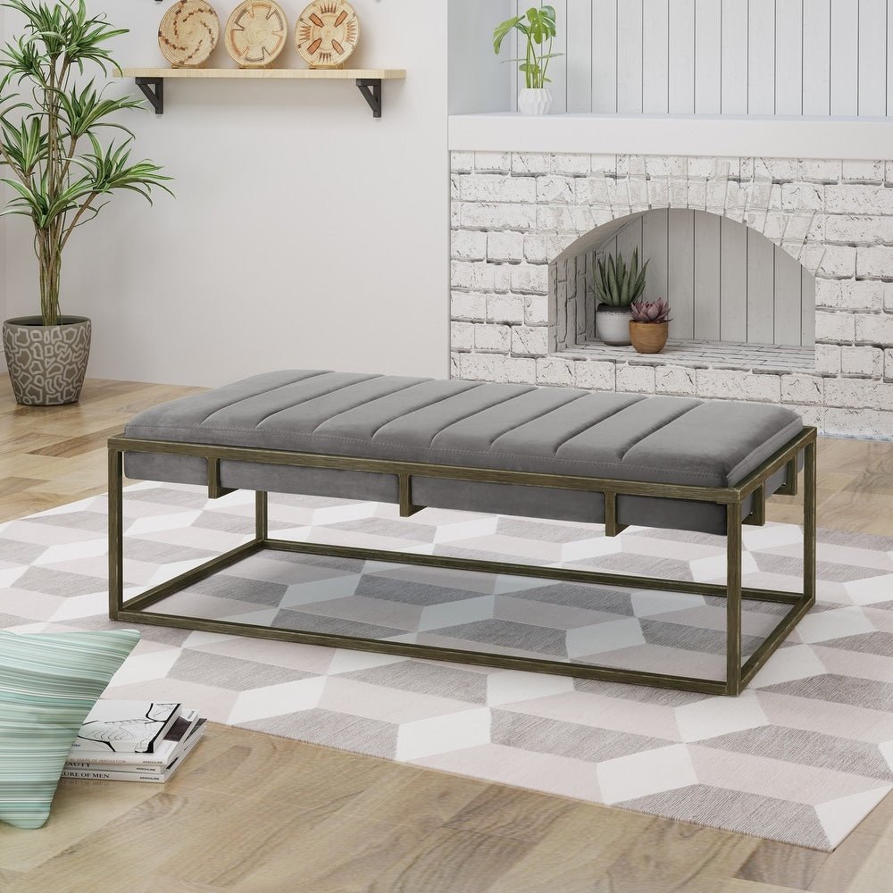 Magdalene Velvet Ottoman Bench - From Where - 
