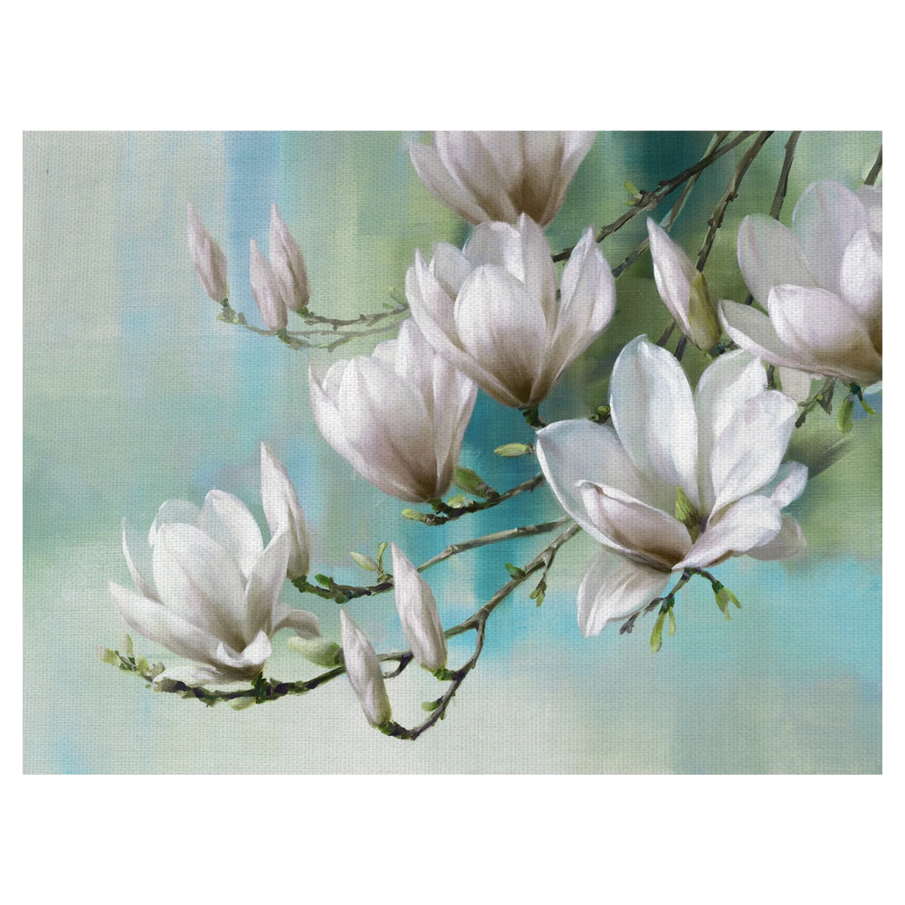 Magnolia Morning Teal By R. Daniels Print - From Where - 