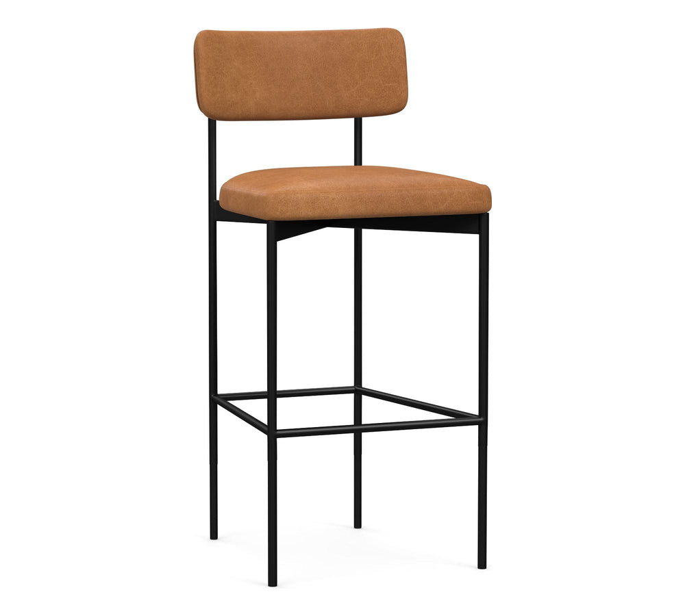Maison Leather Barstool - From Where - 