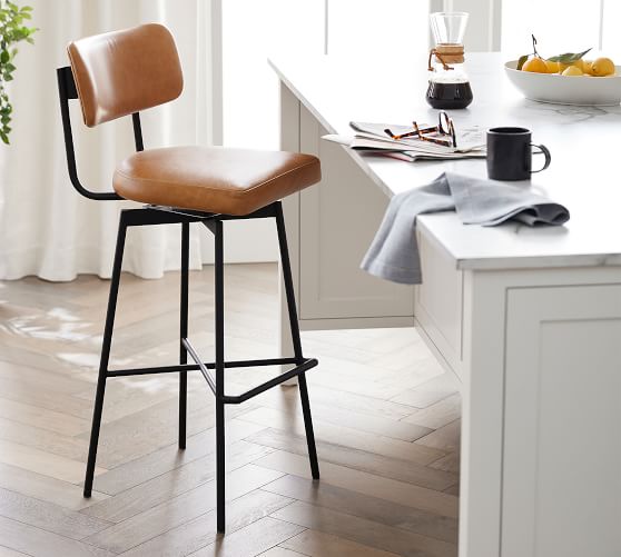 Maison Leather Barstool - From Where - 