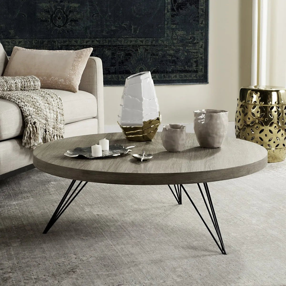 Mansel Retro Mid Century Round Coffee Table - From Where Finds - 