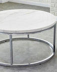 Marble Metal Round Cocktail Table - From Where - 
