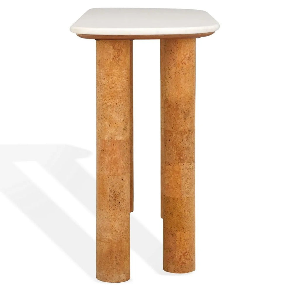 Marilynn Cork Console Table with Marble Top - From Where Finds - 