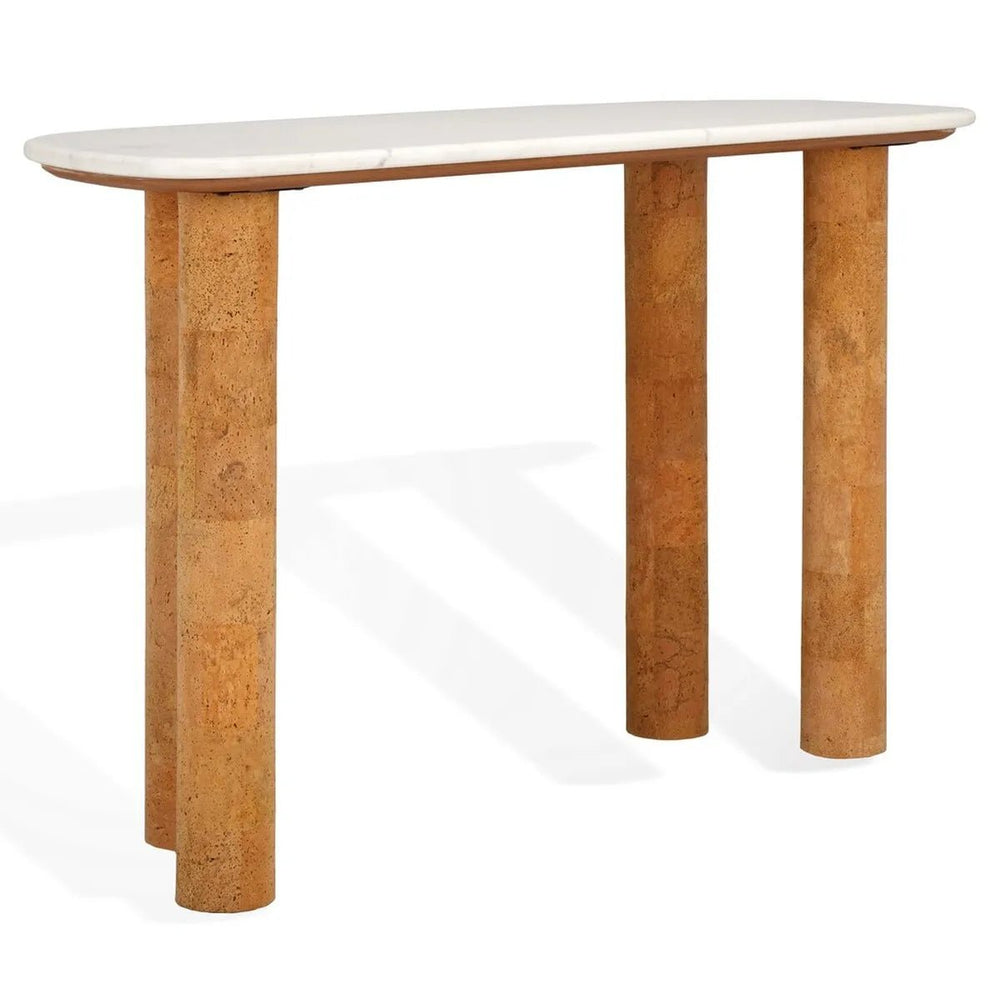 Marilynn Cork Console Table with Marble Top - From Where Finds - 