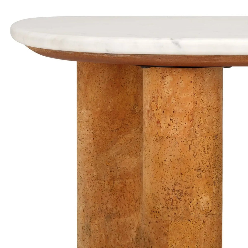 Marilynn Cork Console Table with Marble Top - From Where Finds - 