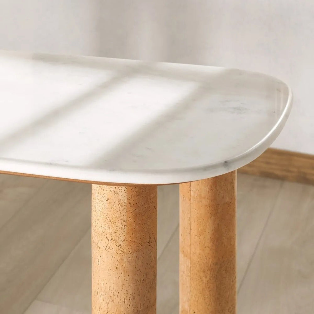 Marilynn Cork Console Table with Marble Top - From Where Finds - 