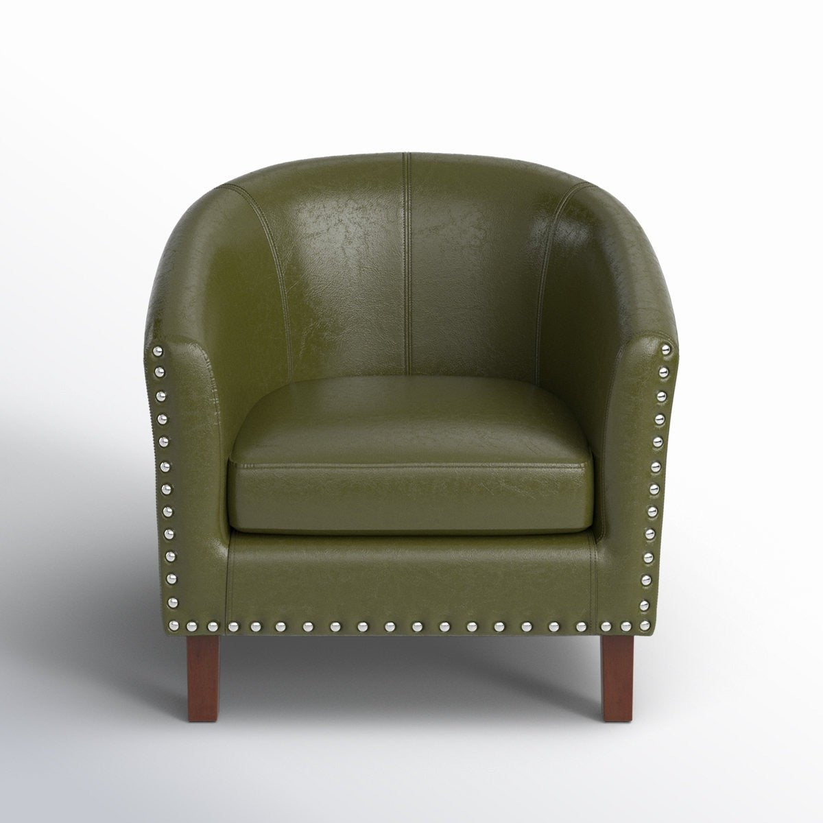 Marwood Leather Barrel Accent Chair - From Where - 