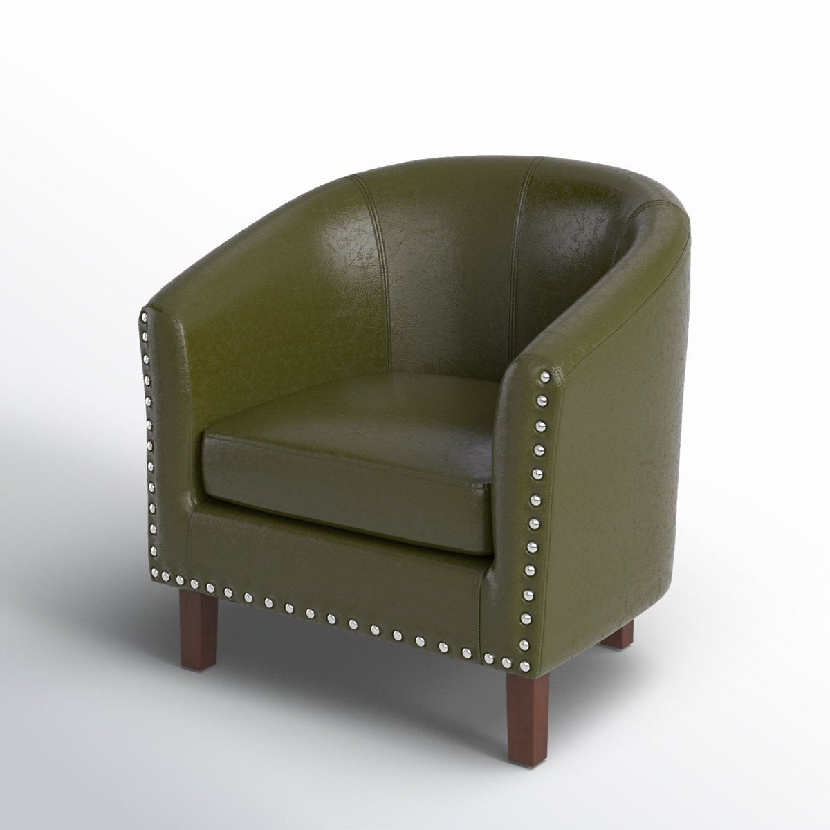 Marwood Leather Barrel Accent Chair - From Where - 
