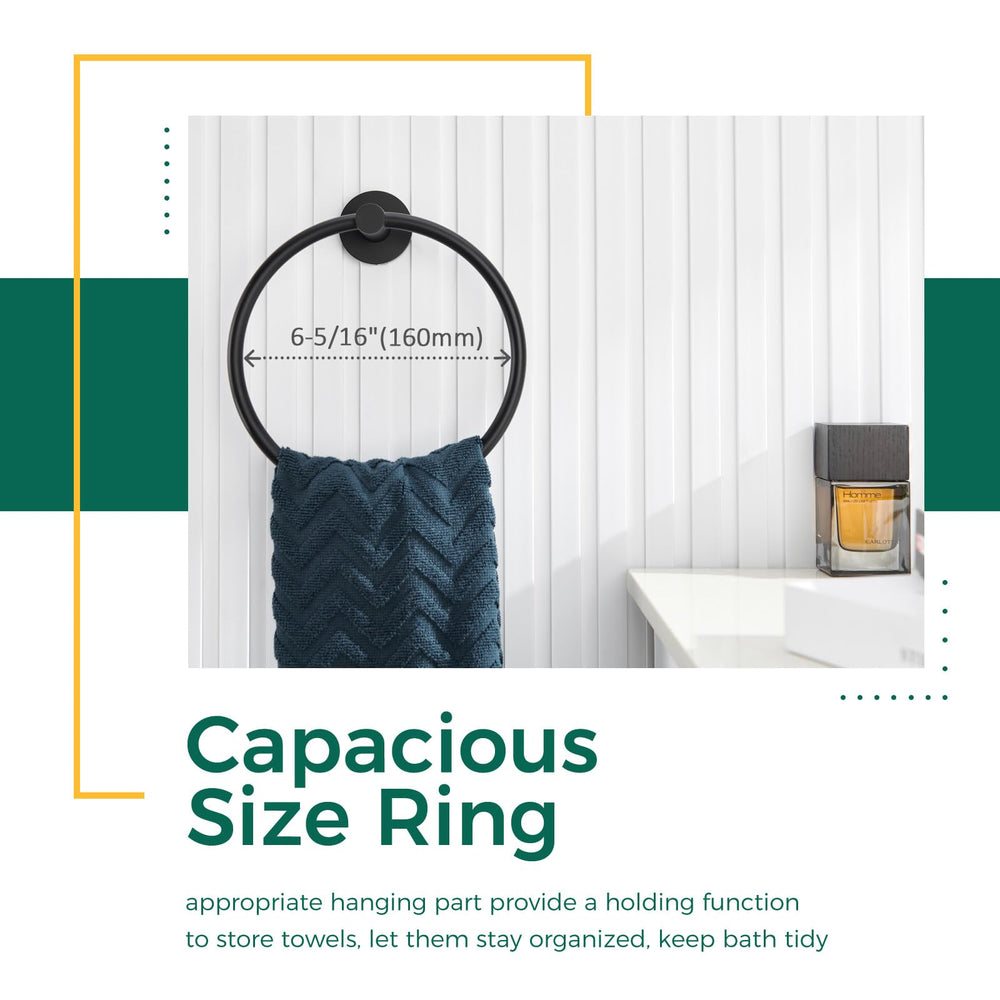 Matte Black Hand Towel Ring - From Where - 