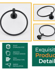 Matte Black Hand Towel Ring - From Where - 