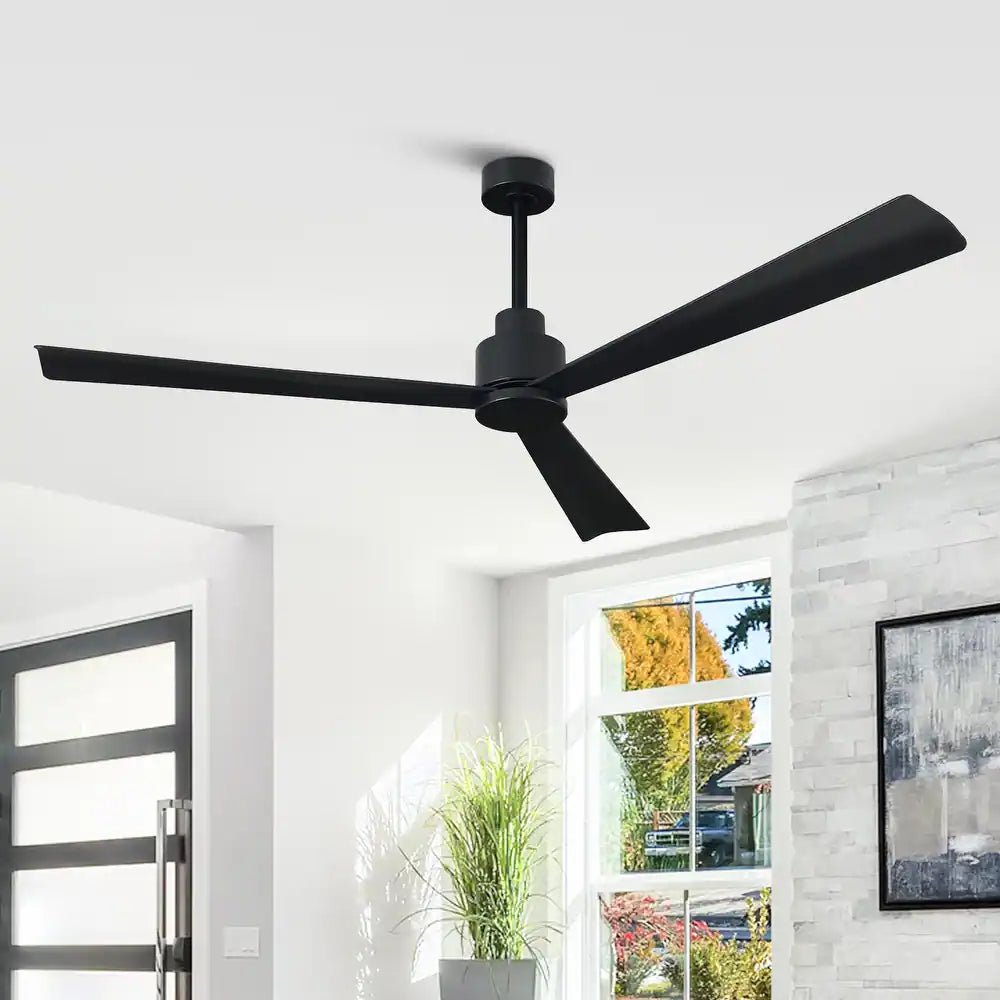 Matte Black Industrial Ceiling Fan - From Where - 