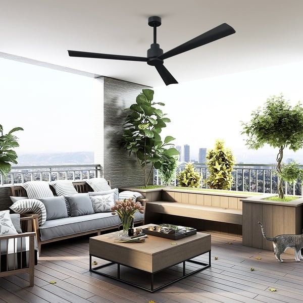 Matte Black Industrial Ceiling Fan - From Where - 