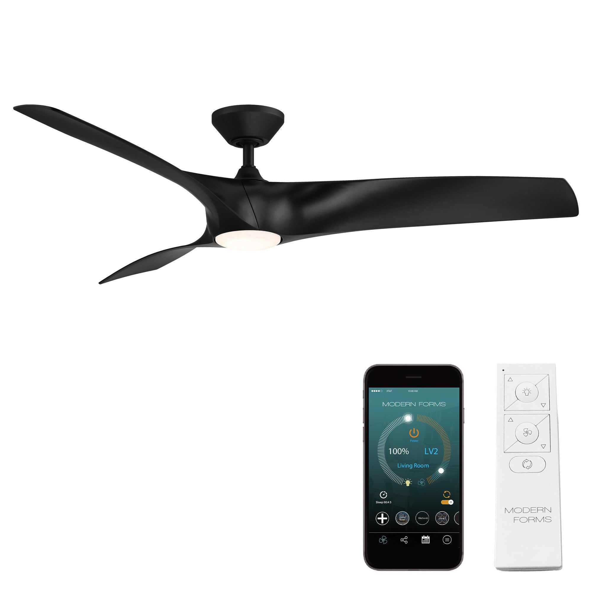 Matte Black Zephyr Smart Ceiling Fan - From Where Finds - 