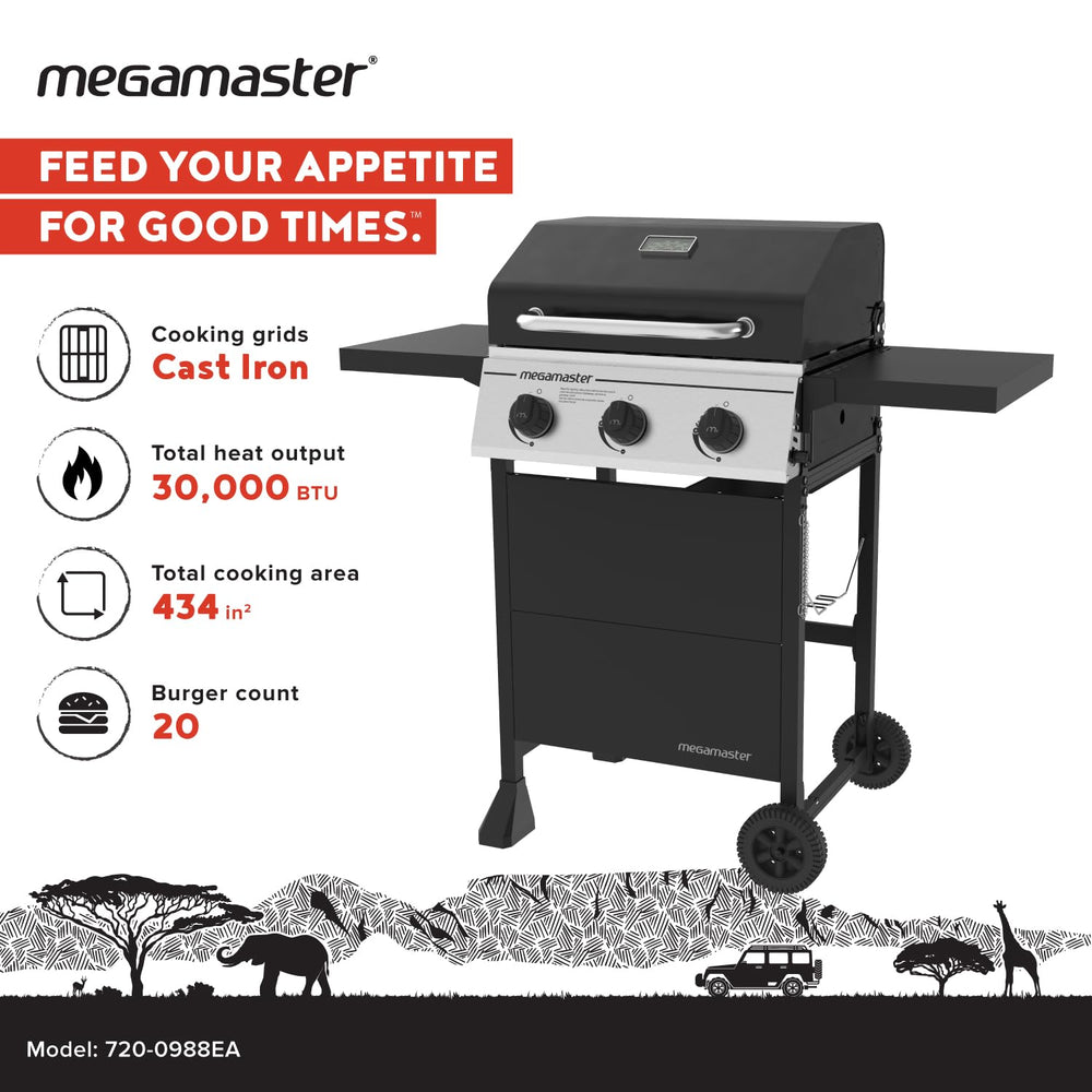 Megamaster 3 - Burner Propane Gas Grill - From Where - 