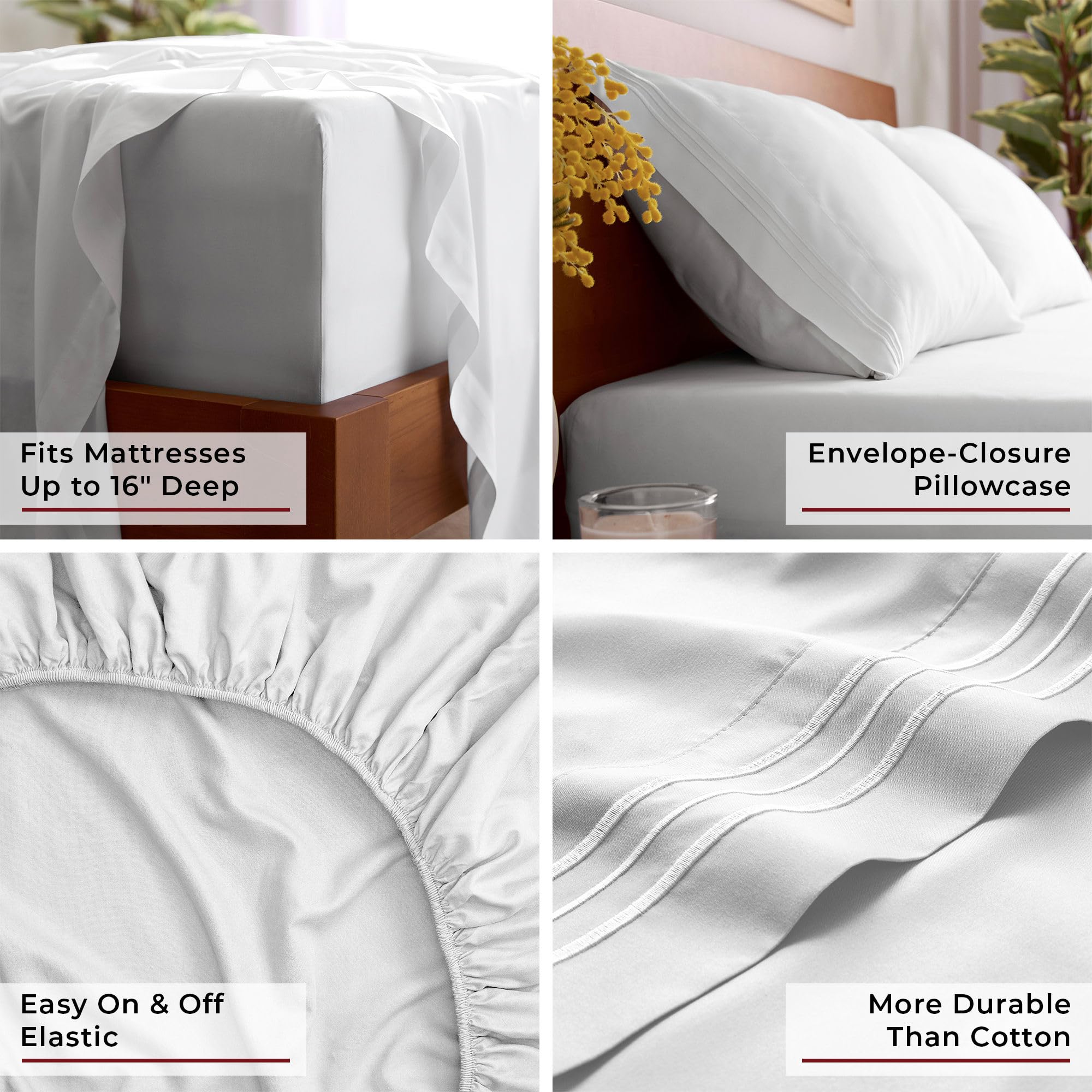 Mellanni Full Sheets (Set of 4) - From Where - 