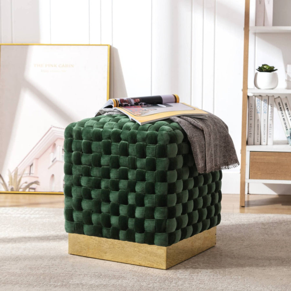 Mercedes Woven Square Ottoman - From Where - 