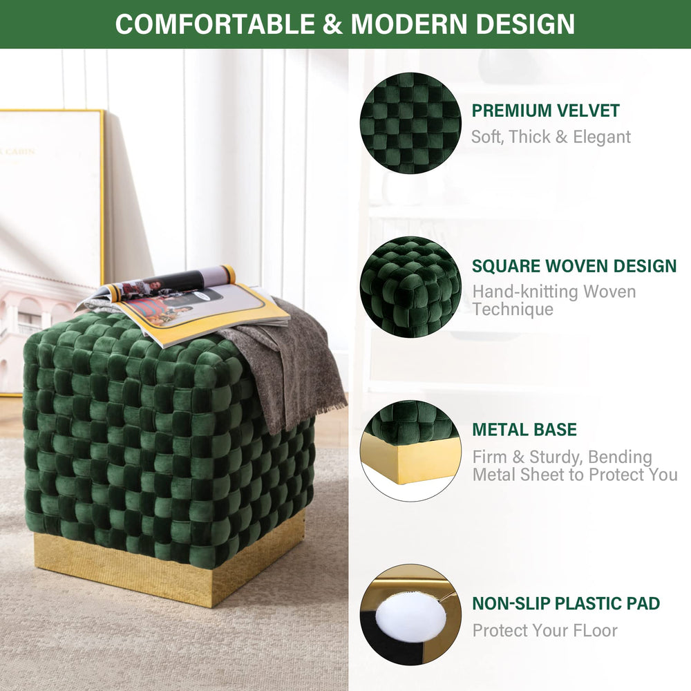 Mercedes Woven Square Ottoman - From Where - 