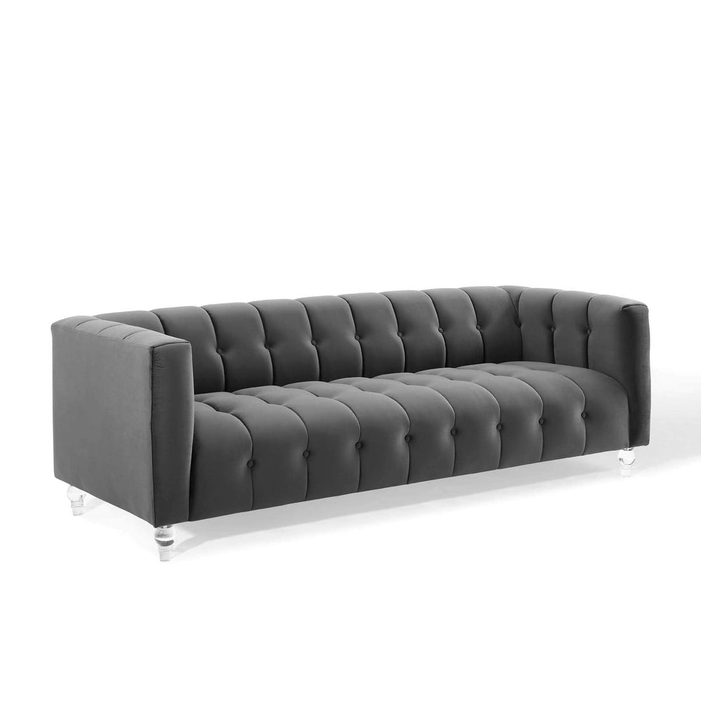 Mesmer Velvet Tufted Sofa - From Where - 
