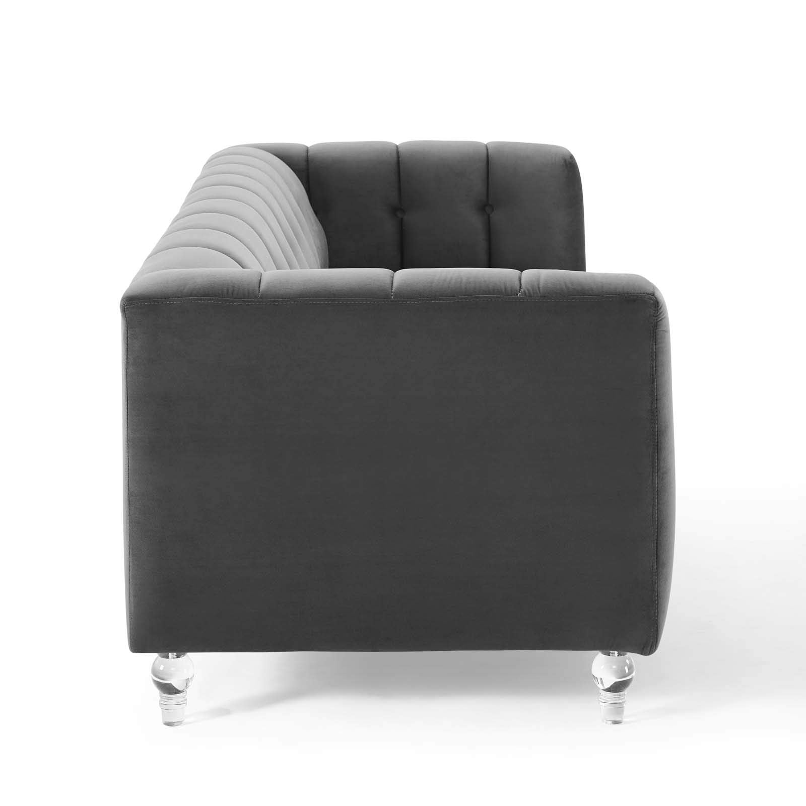 Mesmer Velvet Tufted Sofa - From Where - 